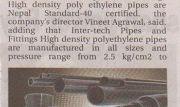 HIGH DENSITY PIPE COME TO NEPALI MARKET