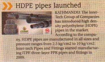 HDPE PIPES LAUNCHED